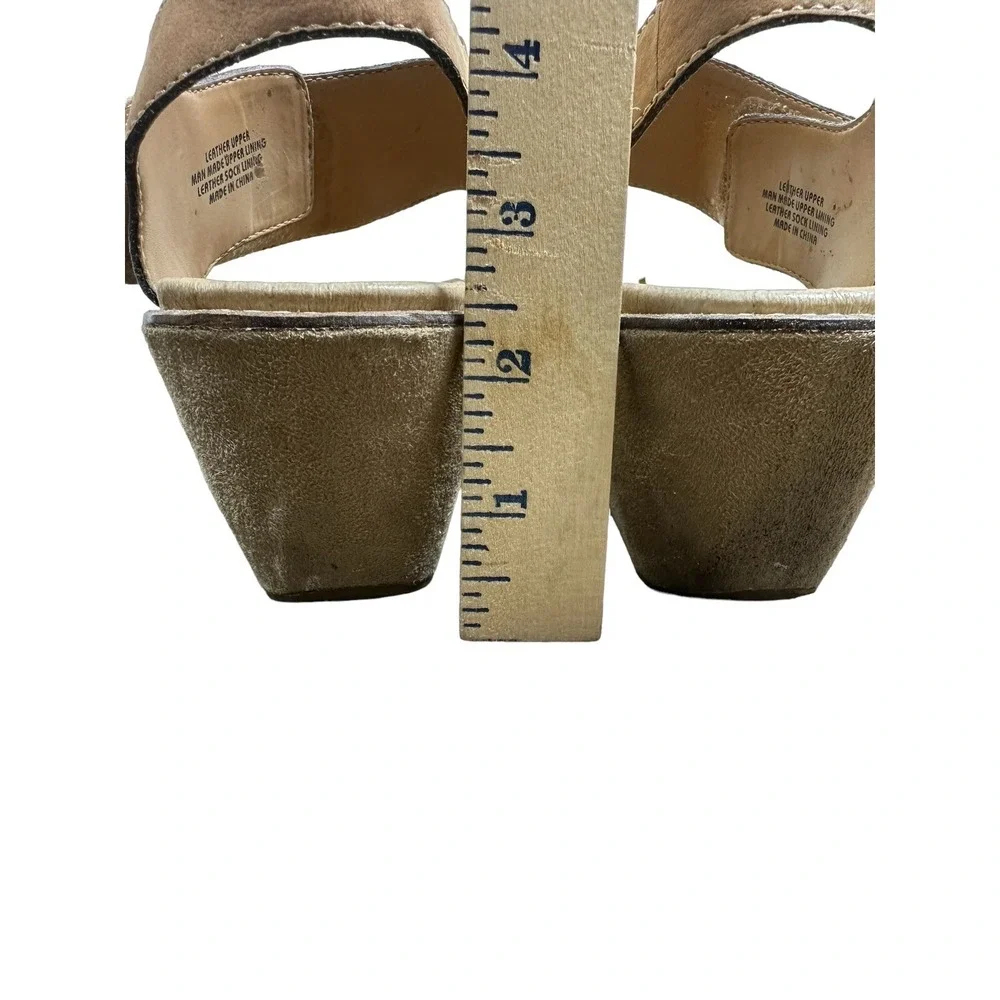 Earth Fauna Wedge Women's Sz 9.5 Button Earthy Artsy Lagenlook